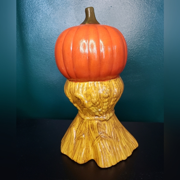 Vintage Halloween - Handmade Ceramic Pumpkin Haystack Figure 1970s mold - Picture 6 of 9